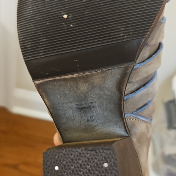 Free People Sz 40 US 9 Brown Hybrid Leather Strappy Ankle Boots Heeled Booties - Picture 8 of 9